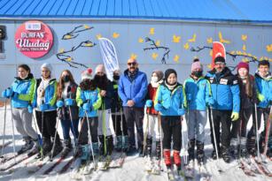 Öğrencilerin kayak heyecanı